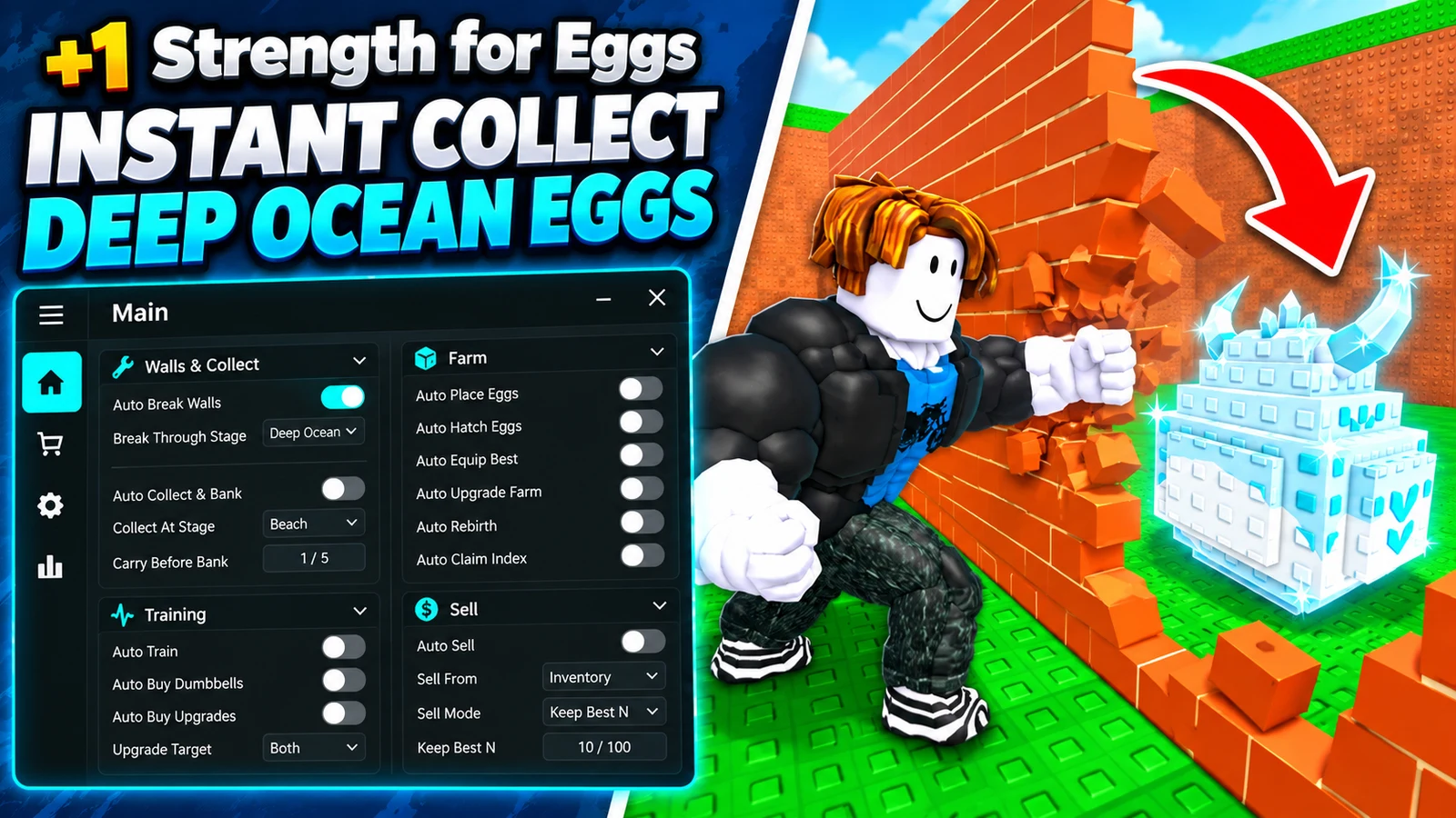 Auto Break Walls, Auto Collect & Bank & Auto Upgrade