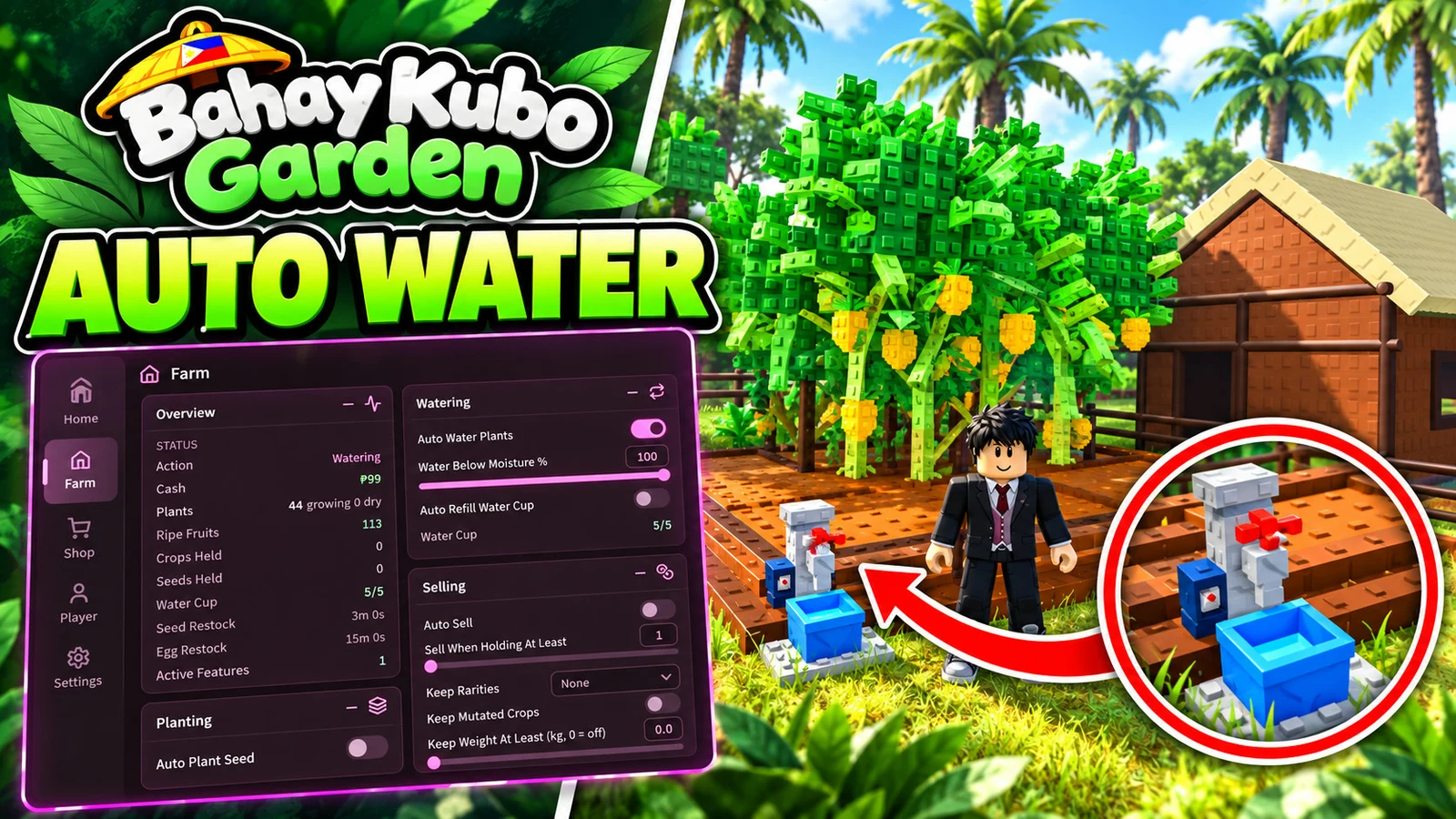 Overview Status List, Auto Plant Seed & Auto Pick