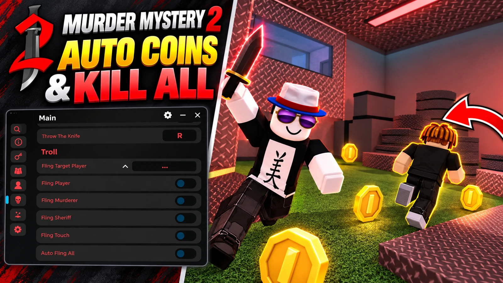 Auto Farm Coins, Auto Kill All & Role ESP