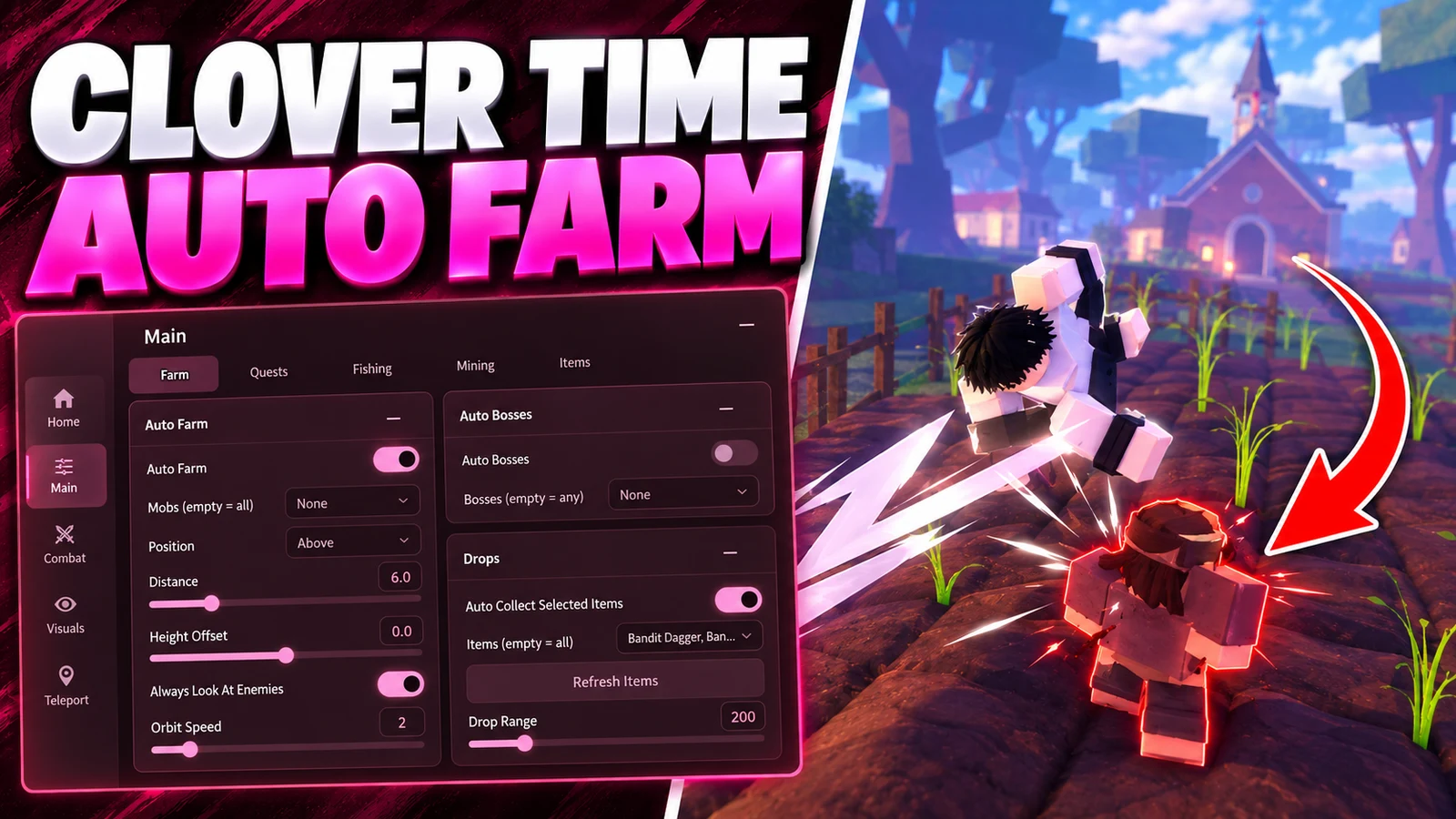 Auto Farm, Mob Select & Auto Quest
