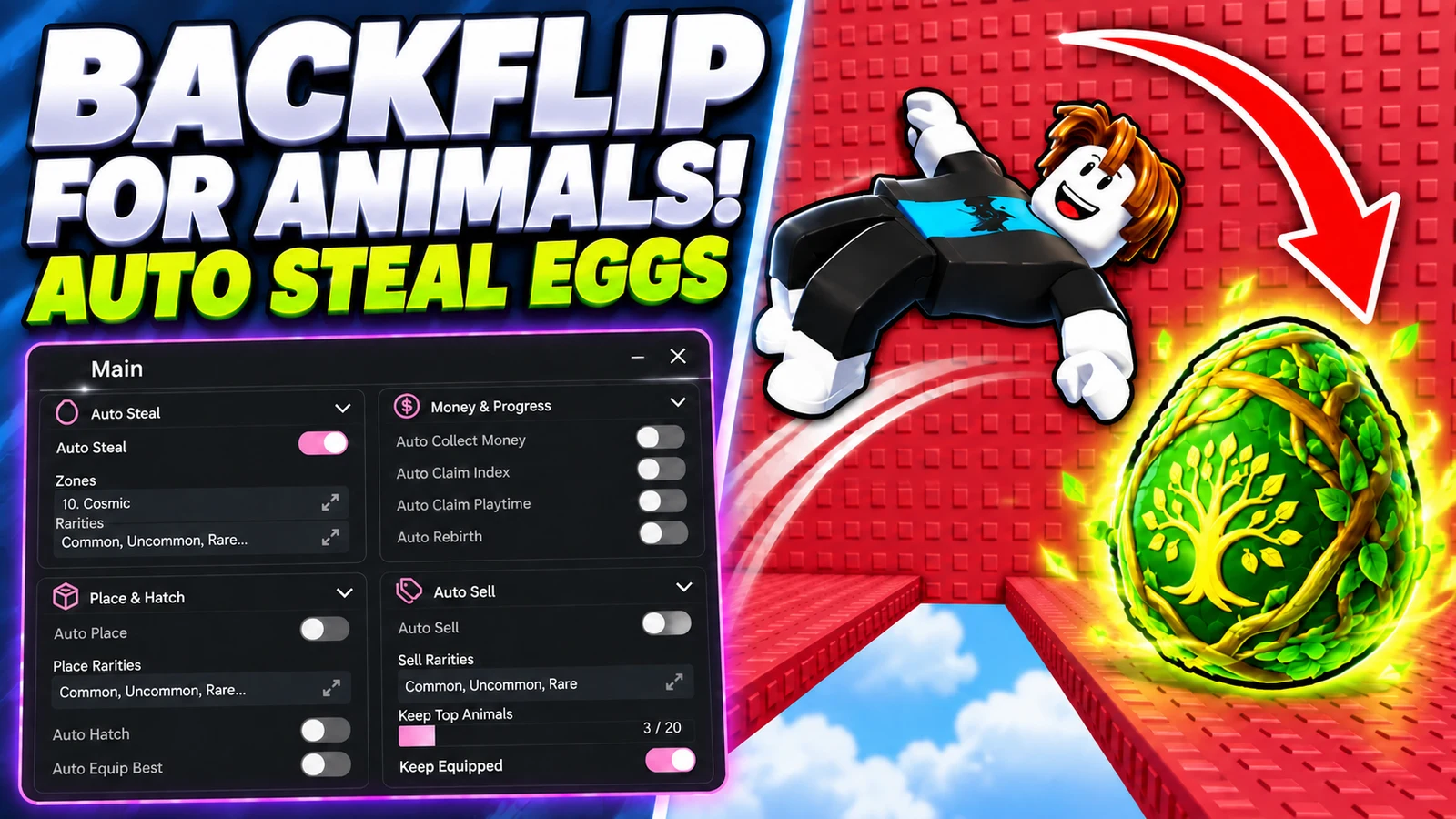 Auto Steal Eggs, Auto Place Eggs & Auto Hatch Eggs