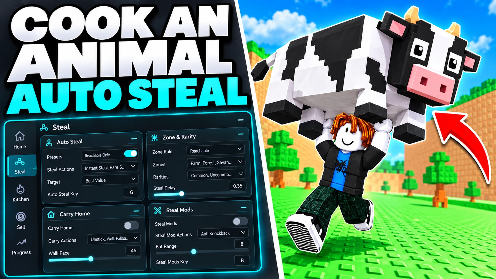 Auto Steal, Carry Home & Steal Mods